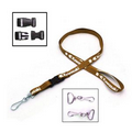 1/2" Polyester Lanyard W/ Metal Swivel Snap Hook & Snap Buckle Release